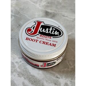 Vintage Justin Boots Red Mahogany Boot Cream Leather Polish 1.55 oz Made in‎ USA